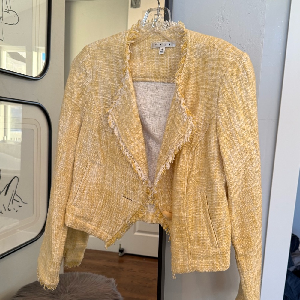 Cabi Size small, yellow and white jacket.  Great condition